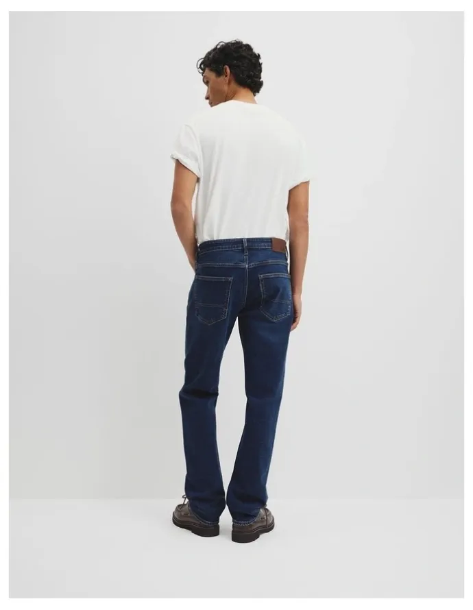 Country Road Australian Cotton Straight Leg Jean in Mid Blue Denim