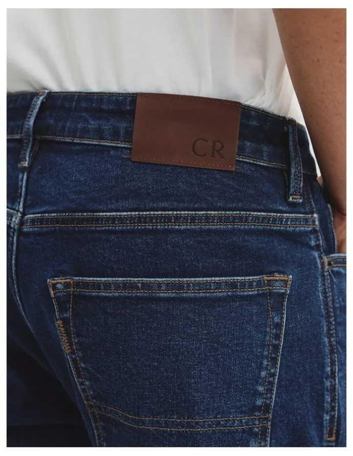 Country Road Australian Cotton Straight Leg Jean in Mid Blue Denim