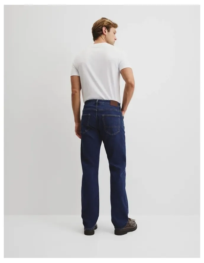 Country Road Australian Cotton Straight Leg Jean in Mid Blue Denim