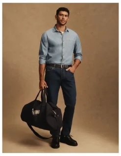 Country Road Australian Cotton Straight Leg Jean in Mid Blue Denim