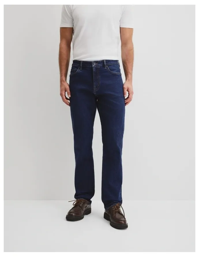 Country Road Australian Cotton Straight Leg Jean in Mid Blue Denim