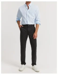 Country Road Australian Cotton Tapered Fit Stretch Chino in Washed Black