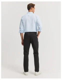 Country Road Australian Cotton Tapered Fit Stretch Chino in Washed Black