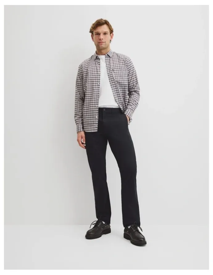 Country Road Australian Cotton Standard Fit Stretch Chino in Jet Black
