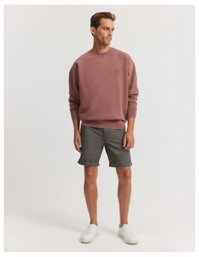 Country Road Australian Cotton Stretch Chino Short in Charcoal