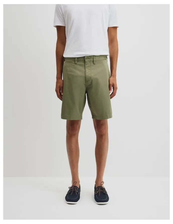 Country Road Australian Cotton Stretch Chino Short in Moss
