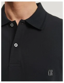 Country Road Australian Cotton Pique Polo in Black