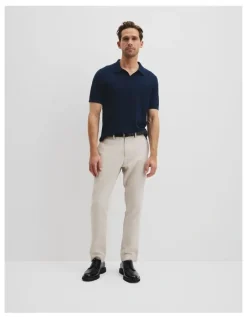 Country Road Australian Cotton Blend Silk Trophy Polo in Navy