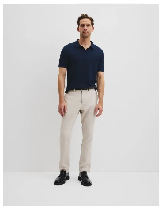 Country Road Australian Cotton Blend Silk Trophy Polo in Navy