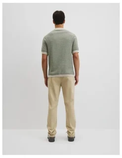 Country Road Australian Cotton Textured Knit Polo in Field Green