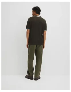 Country Road Australian Good Earth Cotton Tapered Trophy Polo in Deep Khaki