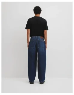Country Road Barrel Leg Jean in Mid Blue Denim