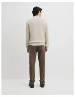 Country Road Good Earth Cotton Half Zip Knit in Barley