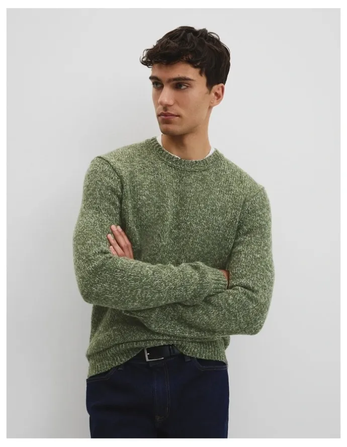 Country Road Merino Wool Blend Crew Neck Knit in Bushwalk