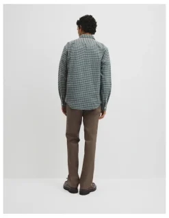 Country Road Regular Fit Cotton Gingham Shirt in Green Multi