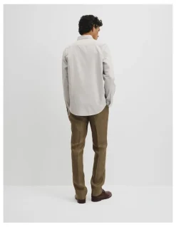 Country Road Regular Fit Cotton Stripe Shirt in Stone