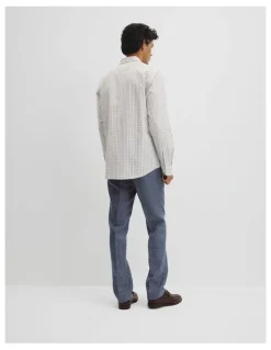 Country Road Regular Fit Cotton Grid Shirt in White Multi