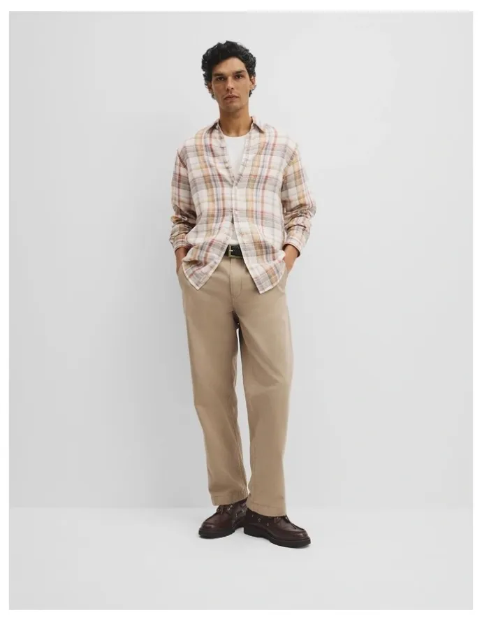 Country Road Regular Fit Linen Check Shirt in Multi Check