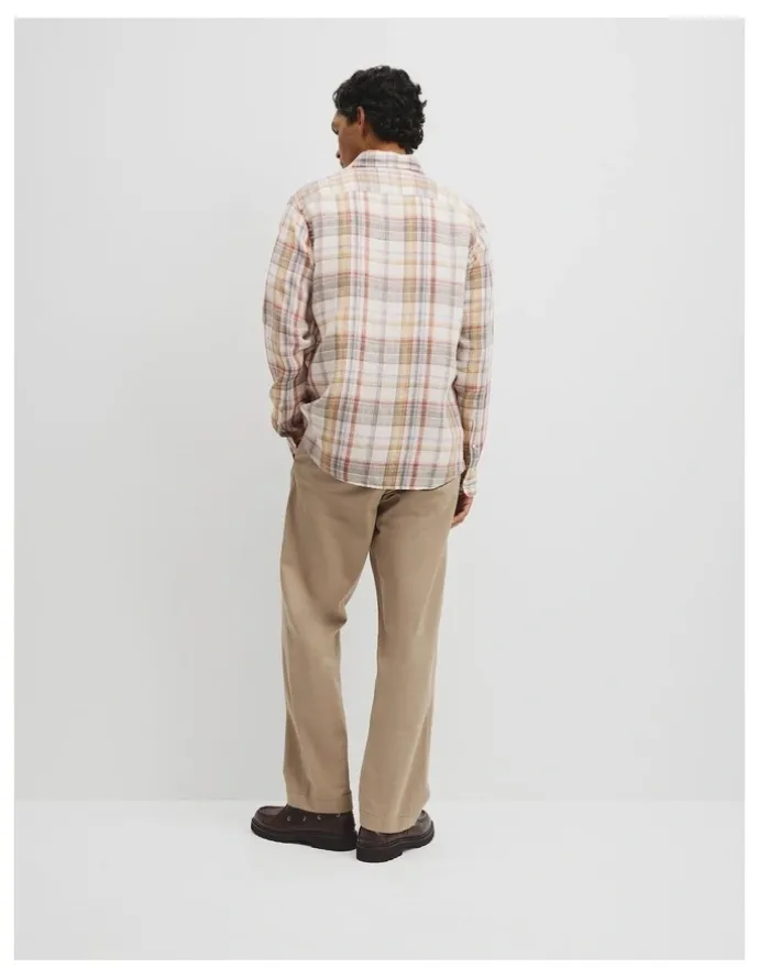 Country Road Regular Fit Linen Check Shirt in Multi Check
