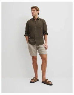 Country Road Regular Fit Organically Grown Linen Shirt in Willow