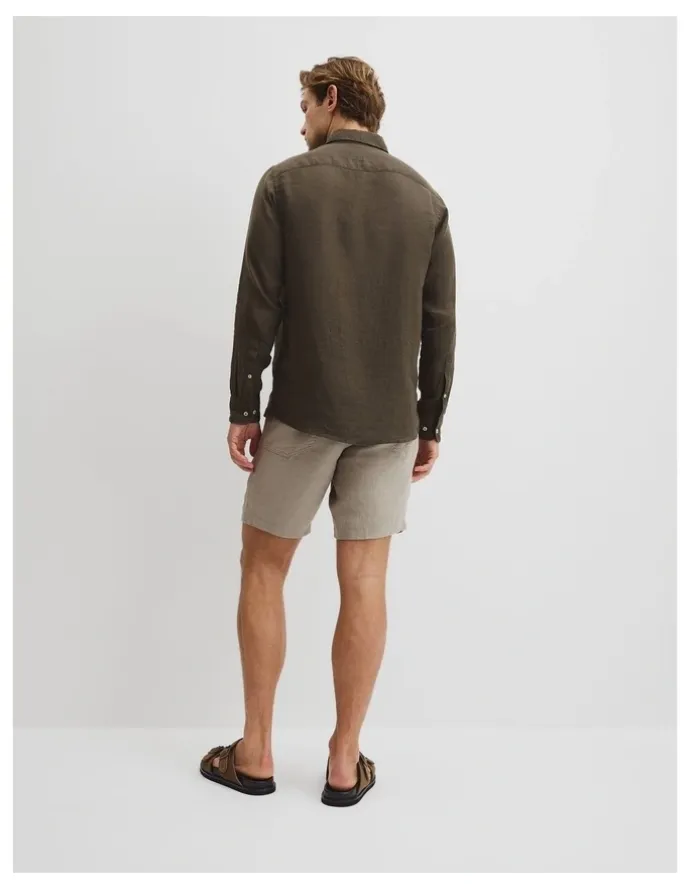 Country Road Regular Fit Organically Grown Linen Shirt in Willow