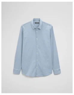 Country Road Slim Fit Chambray Shirt in Light Wash