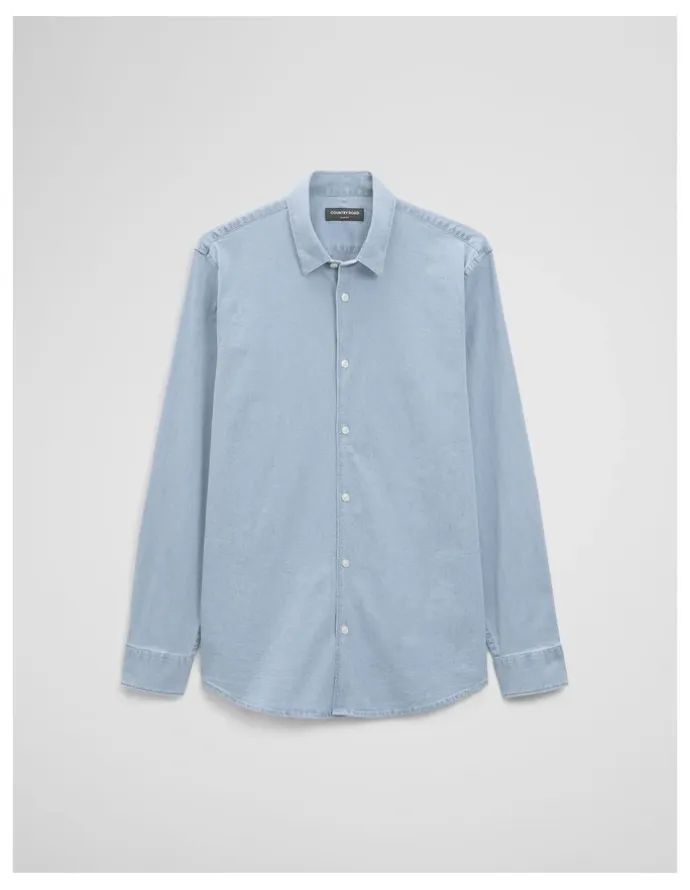 Country Road Slim Fit Chambray Shirt in Light Wash