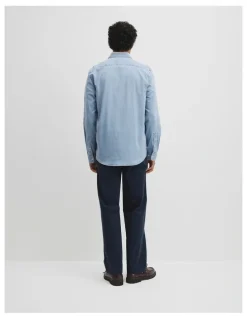 Country Road Slim Fit Chambray Shirt in Light Wash