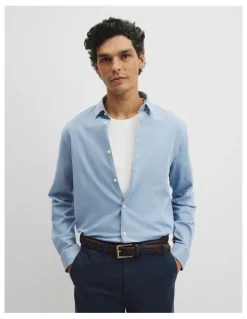 Country Road Slim Fit Chambray Shirt in Light Wash