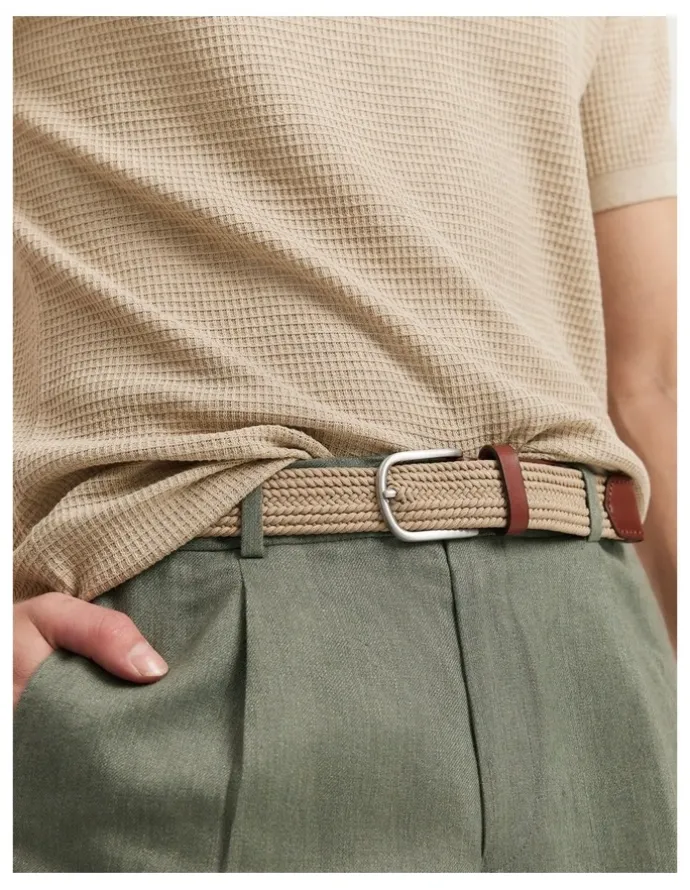 Country Road Stretch Woven Belt in Natural