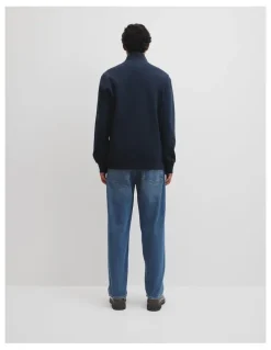 Country Road 1/2 Zip Texture Sweat in Navy