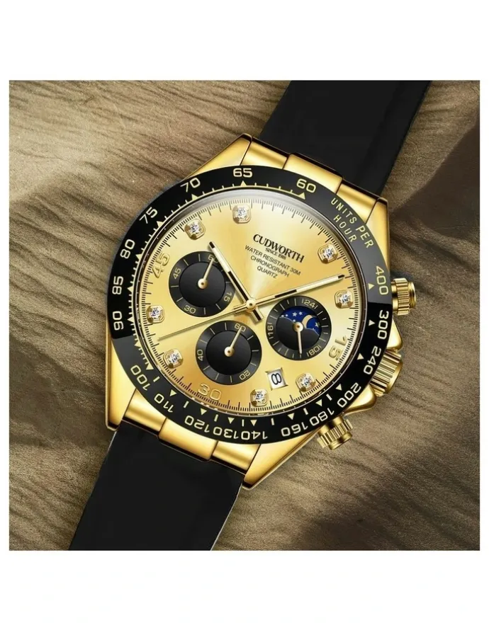 Cudworth Apex Chronograph Watch in Gold