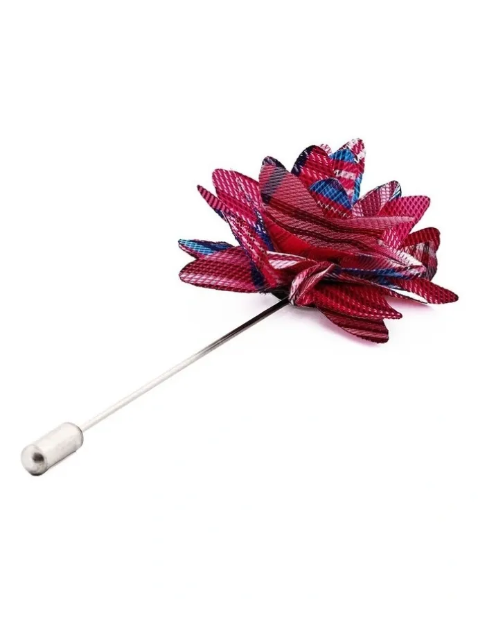 Cudworth Blue Burgundy Flower Lapel Pin