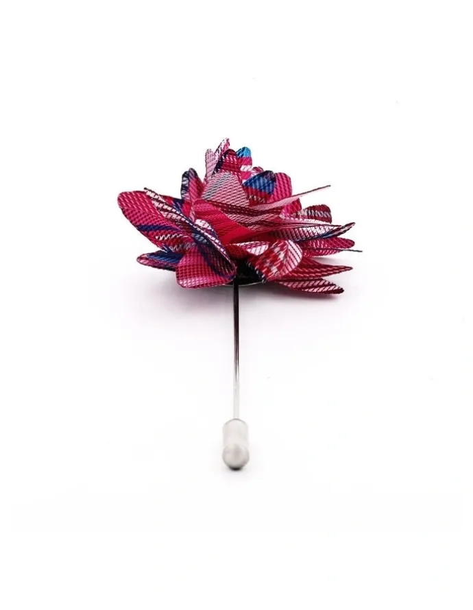 Cudworth Blue Burgundy Flower Lapel Pin