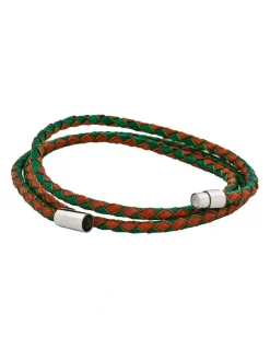 Cudworth Brown/Green Leather Bracelet