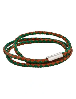 Cudworth Brown/Green Leather Bracelet