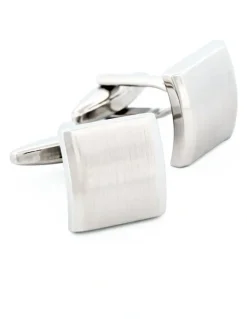 Cudworth Brush Rhodium Cufflinks in Silver