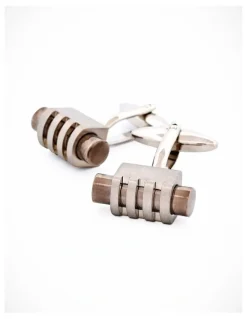 Cudworth Brush Rhodium Gun Metal Cufflinks