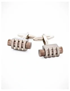 Cudworth Brush Rhodium Gun Metal Cufflinks