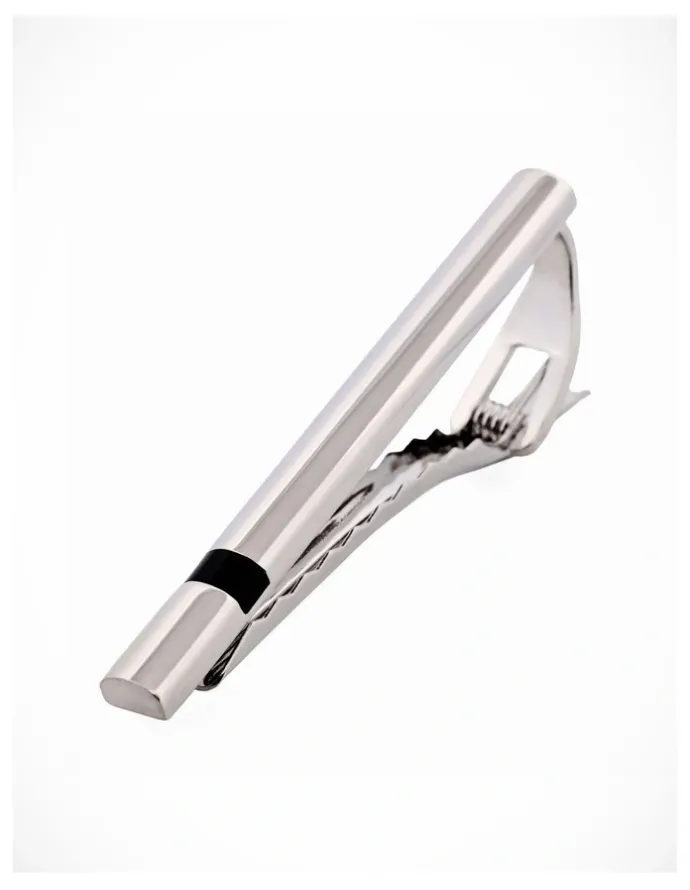 Cudworth Brush Rhodium/Black Tie Bar 60mm