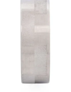 Cudworth Brushed & Frosted Brick Pattern Stainless Steel Ring in Silver