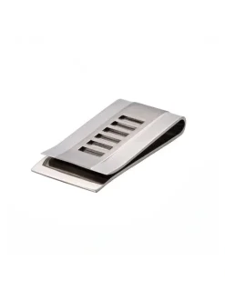 Cudworth Brushed And Polished Stainless Steel Money Clip in Silver