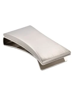 Cudworth Brushed Rhodium Plated Curved Money Clip in Silver