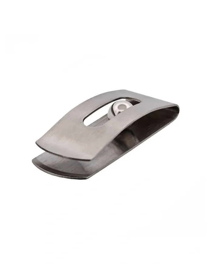 Cudworth Brushed Rhodium Plated And Ball Money Clip in Silver