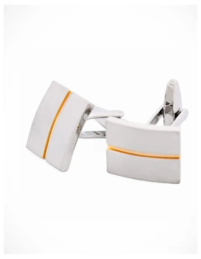 Cudworth Brushed Rhodium Gold Cufflinks