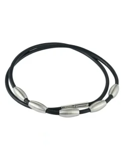 Cudworth Brushed Stainless Steel And Rubber Neckpiece in Silver