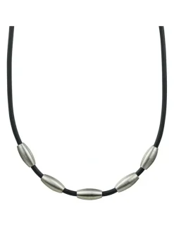 Cudworth Brushed Stainless Steel And Rubber Neckpiece in Silver