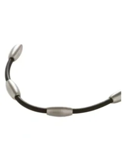Cudworth Brushed Stainless Steel And Rubber Neckpiece in Silver