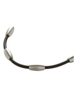 Cudworth Brushed Stainless Steel And Rubber Neckpiece in Silver