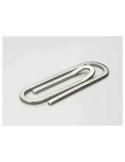 Cudworth Brushed Stainless Steel and Paper Clip Money Clip in Silver